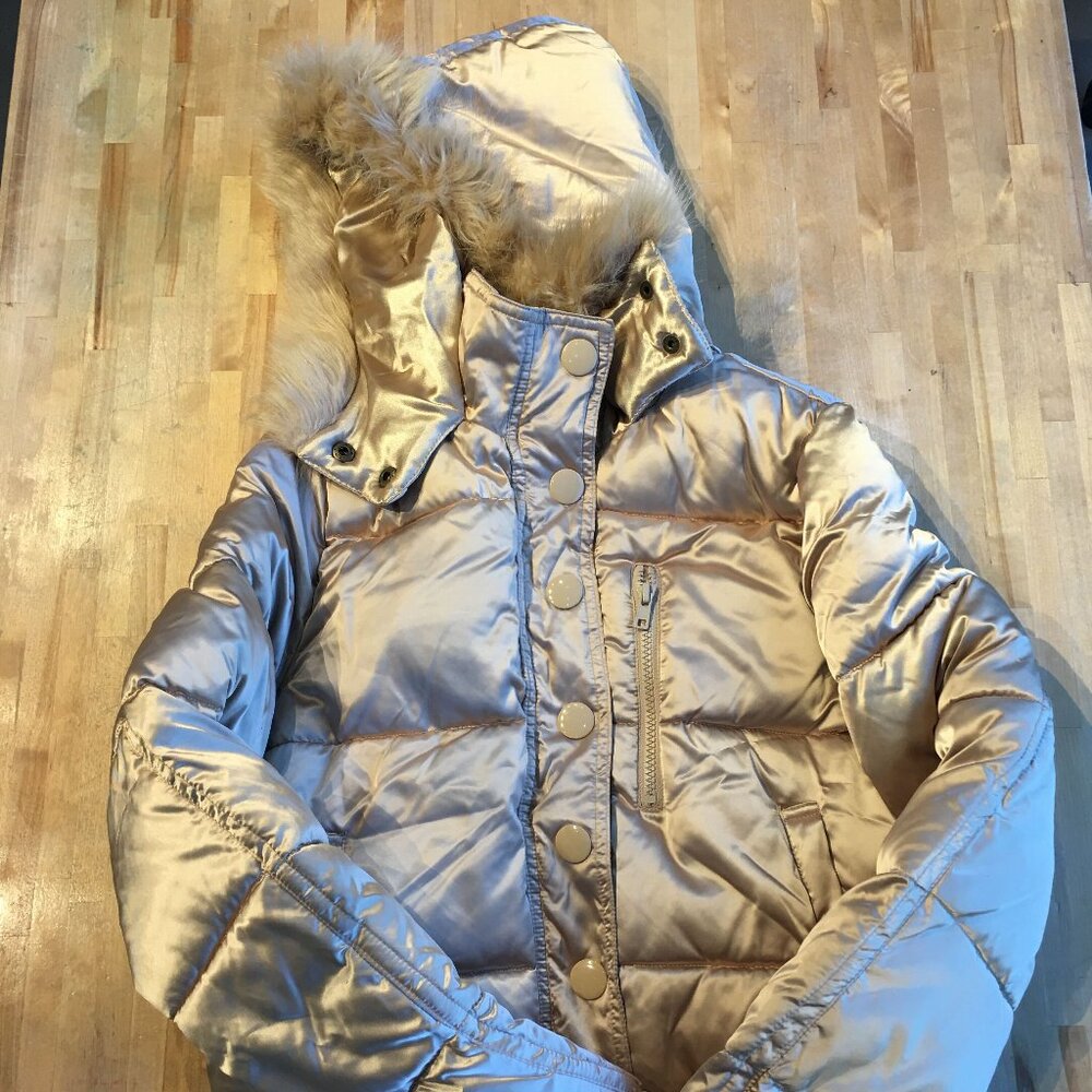 H&M(Divided) Winter Coat w/ Fur Hood "Gold" Kid's Size 8